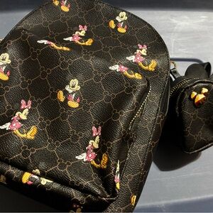 Disney Black and Pink Mickey and Minnie Mouse Backpack